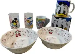 北テ箱　ミッキー＆ミニーまとめ売りマグカップサラダ鉢ボウルグラスコップ