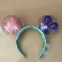 ミッキー カチューシャ ピンクと紫　光る
