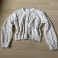 シャイニークルーネックカーディガン GU