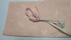 ピンクの帯揚げ、帯締め、半襟のセット き―287