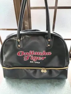 美品　オニツカタイガー　ボストンバッグ　茶　ロゴ　A4収納　ワンショルダー　T1 美品 オニツカタイガー ボストンバッグ 茶 ロゴ A4収納 ワン