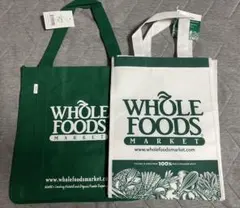 Whole Foods Market エコバッグ 新品タグ付　グリーン＆白　2枚