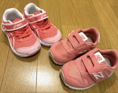 新品同様　12cm ピンク　スニーカー2足セット ニューバランス　アシックス