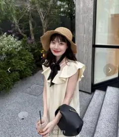 hinari❤︎フリルカラーワンピ　アイボリー