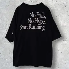 アシックス バックプリント ロゴTシャツ 半袖 黒 オーバーサイズのサムネイル