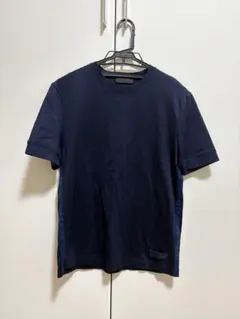 プラダ PRADA ワンポイントロゴ入りポケットTシャツ ネイビー Lサイズ