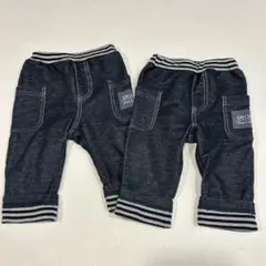 【2枚セット】西松屋 デニム風レギンス ロングパンツ 80