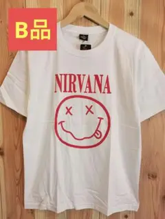 【B品】Nirvana ニルヴァーナ XS 赤プリントロゴ 半袖T バンドT
