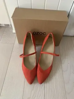 オゾック ozoc オレンジ麻パンプス！Lサイズ 箱有りのサムネイル