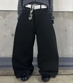 kutir バギーダックパンツ ワイドパンツ　ブラック　S