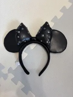 ミッキー耳カチューシャ 黒 スタッズ付き