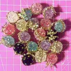 【新品】カスタムビーズ パーツ シュガー デコパ 高級 穴なし20個 まとめ売り