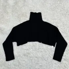 ✨ ZARA ザラ　ハイネック　クロップド丈　長袖ニット　セーター　ブラック
