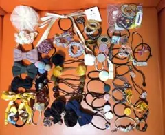 ヘアゴムまとめ売りヘアアクセサリー　リボン　花　クルミボタン