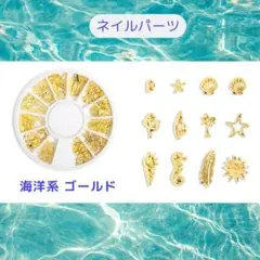 残りわずか✨夏ネイルパーツ12種大容量スライド式ケース付マーメイドセルフネイル1