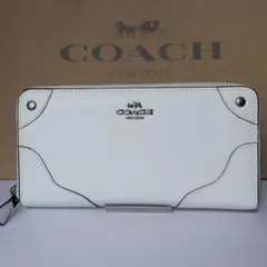 コーチ COACH キルティング長財布 ラウンドジップ C4454 ホワイト 