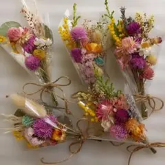 ハンドメイド　ドライフラワーミニブーケ　　5点セット　C