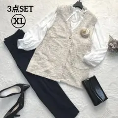 ママスーツ セレモニースーツ ジレ ベスト 3点セット 入学式 卒業式 七五三