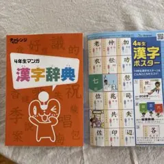 チャレンジ　進研ゼミ　4年生 漫画 漢字辞典　漢字ポスター