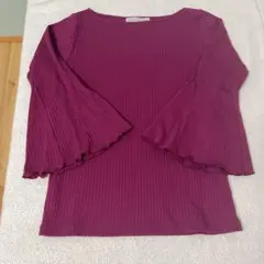 チャオパニックティピー　七分袖　リブ　ピンク　パープル　トップス　秋服