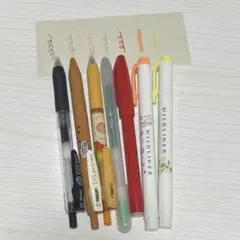 【セット売り】ペン7本　ボールペン、マーカーペン
