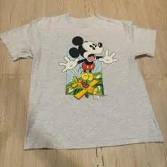 90s Disney ディズニー ミッキー 飛行機 Henes Tシャツ グレー