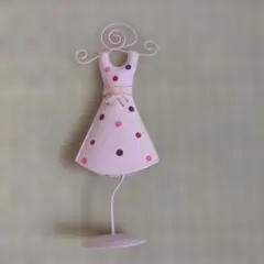 ドレス型 インテリアスタンド ピンク ドット柄