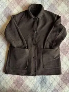 「studio CLIP」ブラウン・チェック柄 リバーシブル コート M