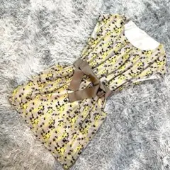 【9AR】Emilyan ♡ エミリアン 春色 ノースリーブ ワンピース 極美品のサムネイル