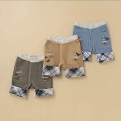 クレードスコープ　刺しゅう裾折り返し6分丈パンツ