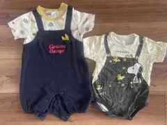 ベビーザらス　ロンパース2枚セット　ジョージ　スヌーピー　70 80