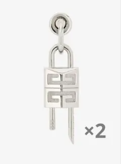 極美品》GIVENCHY スモールロック ピアス ロゴ シルバー 金属 - メルカリ
