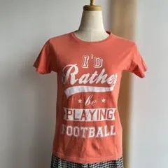 プリントTシャツ オレンジ 半袖