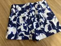 ZARA BASIC 花柄ショートパンツ ブルー×ホワイト Mサイズ