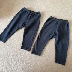 ユニクロ デニム風ネイビー リラックスフィットレギンス２枚セット90cm