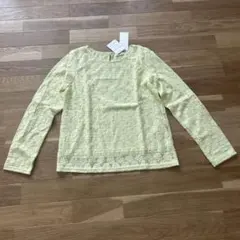 index 花柄レーストップス Mサイズ ライトイエロー　春