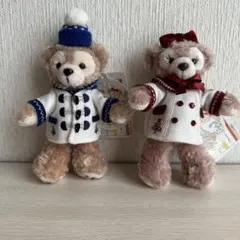 2018  イッツクリスマスタイム　ダッフィー シェリーメイ ぬいぐるみバッジ