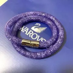 Swarovski クリスタル ブレスレット 紫　パープル　紫色　シルバー