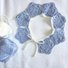 つけ襟☆おほしさまモチーフ かぎ針編み 赤ちゃん ハンドメイド