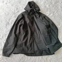 フード付きナイロンジャケットブルゾン ブラック L撥水　ユニセックス