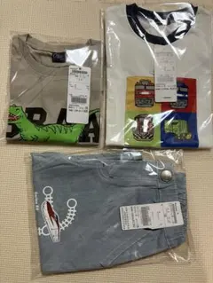 新品 子供服 130cm 3点まとめ売り　Tシャツ　半ズボンのサムネイル