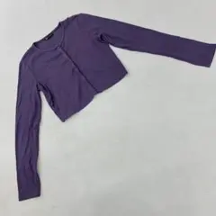ZARA クロップド丈 カーディガン 長袖 パープル Mサイズ シンプル 綺麗