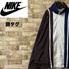 NIKE　ナイキ　銀タグ　90s　ナイロンジャケット　刺繍ロゴ　マルチカラー　M