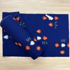美品 絣文様 反物 19m50cm 濃紺 和裁 ハンドメイド リメイク資材のサムネイル