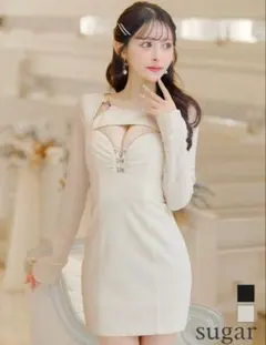 長袖/ バックオープン/ タイト/ ミニドレス/ キャバドレス