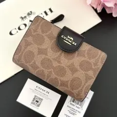 【新品】COACH コーチ 折り財布 ブラック 二つ折り財布