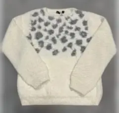 BeBe　セーター　白✕レオパード　120 クリーニング済み