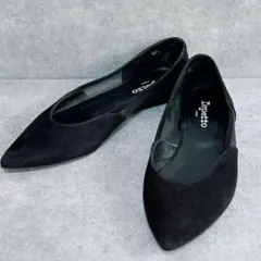 Repetto フラットシューズ ブラック スエード ポインテッドトゥ メッシュのサムネイル