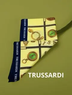 TRUSSARDI ハンカチ ベルト柄 イエロー ネイビーのサムネイル