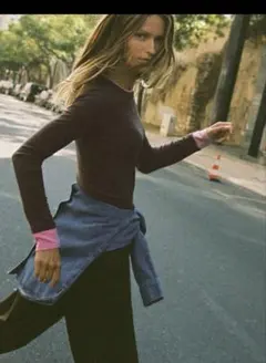 ZARA ダブルコントラストTシャツ　M
